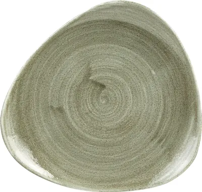 Produktbild von CHURCHILL Stonecast Burnished Green Teller flach, triangle, ø: 192 mm