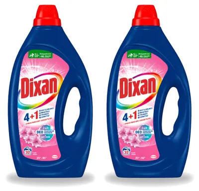 Produktbild von 2 x Dixan Flüssigwaschmittel Fresh Pink für 32 Waschladungen - Vorteilspackung - 2 Stücke