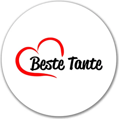 Produktbild von Huuraa Aufkleber Beste Tante Herz 10cm rund Sticker Geschenkidee