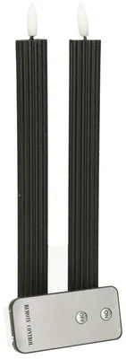 Produktbild von Anna's Collection Led-Tischkerzen - 2x Stuck - schwarz - Ripple - 23 cm