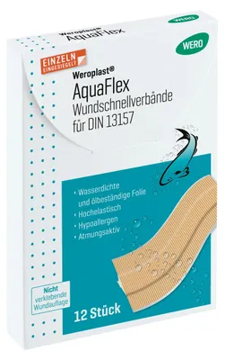 Produktbild von AquaFlex Wundschnellverbände DIN 13157 - 2021, 12 Stk