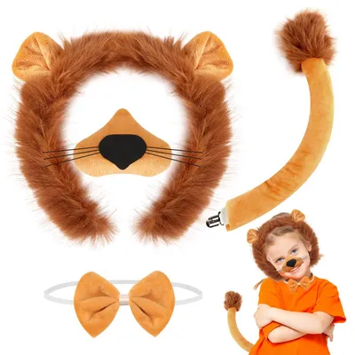 Löwenkostüm-Set mit 4 Teilen für Kinder und Erwachsene