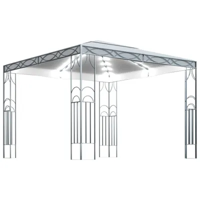 Produktbild von vidaXL Pavillon mit LED-Lichterkette 300x300 cm Cremeweiß