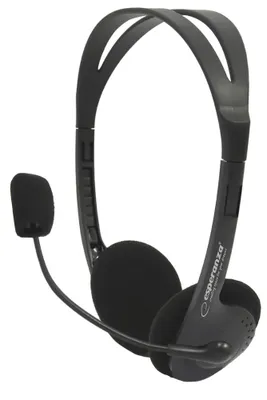 Obrázek produktu pro Esperanza EH102, Kabel, Hovory/hudba, Sluchátka s mikrofonem, Černá