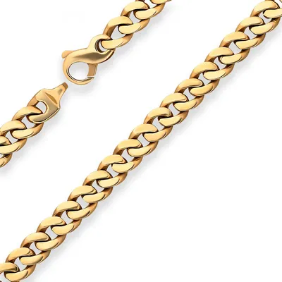 Produktbild von 6,8mm Armband Panzerkette oval diamantiert Armschmuck aus 585 Gold Gelbgold 19cm