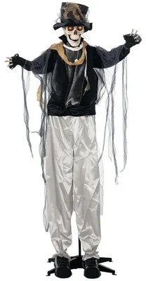 Produktbild von HOMCOM Halloween Dekoration 178cm Skelett Bräutigam mit Geräusche, Augenglühen