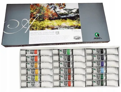 Produktbild von Acrylfarben Set für Kinder Schulbedarf 18 intensive Farben