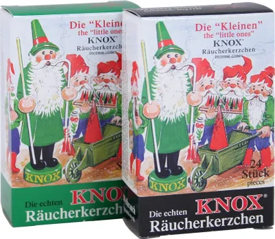 Produktbild von KNOX 2er Set Mini Räucherkerzen Weihrauch-Myrrhe / Tannenduft - Inhalt jeweils 24 Stück, Größe S (Klein)