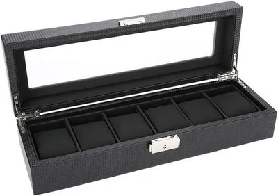Productafbeelding van Horlogebox met kussentjes en vakken - 11,5D x 35B x 8H cm