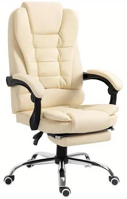 Zdjęcie produktu dla Krzesło biurowe – ergonomiczne, z regulowaną wysokością, podnóżkiem i obiciem z ekoskóry