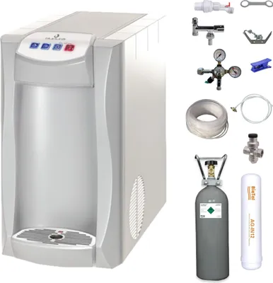 Produktbild von Sprudelwassergerät Tafelwasseranlage Heißwasser Piccola HOT 15 Fizz weiß SET
