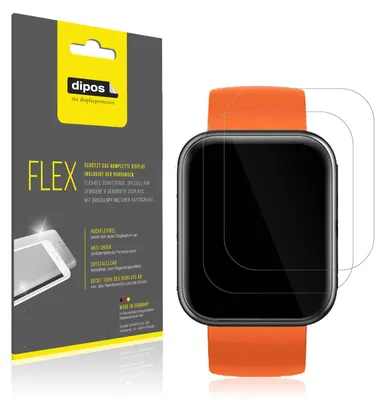 Produktbild von 2x Schutzfolie für Maimo Watch Folie, 100% Displayabdeckung, dipos Flex