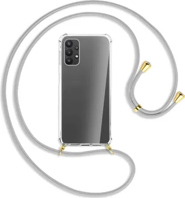 Produktbild von Handykette Backcover-Schutzhülle mit Band (Metall goldfarben) für Samsung Galaxy A23 4G - silbergrau