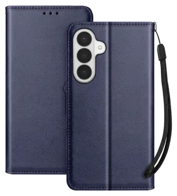 Produktbild von Avizar, Wallet Etui Galaxy S26 mit Schlaufe und Videostand, Nachtblau
