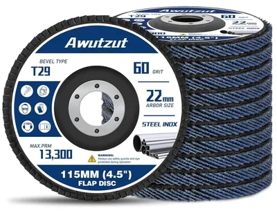 Productafbeelding van Schijf voor haakslijper, 115 mm, korrel 60, type T29, geschikt voor metaal en hout, 10 stuks