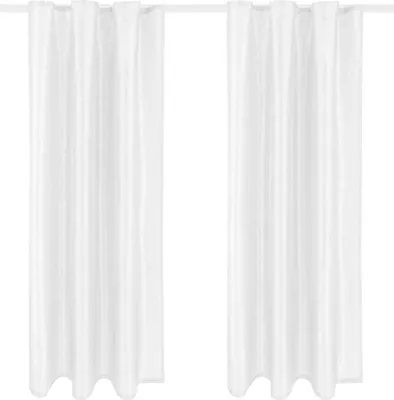 Image de lot de 2 rideaux opaques Alessia avec ruban universel 140x245cm blanc