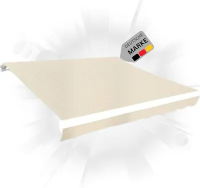 Produktbild von DELUKE® Markisenbespannung Markisenstoff Wasserabweisend Reißfest | Creme, für 300x250cm Rahmen | Markise mit Volant Markisen Ersatzstoff Markisentuch Sonnenschutz Markisenzubehör