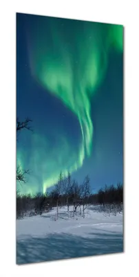 Produktbild von Wallario selbstklebende Duschrückwand 70 x 180 cm mit Motiv Polarlicht in Schweden - Wandverkleidung mit Hochglanzlaminat in Glasoptik