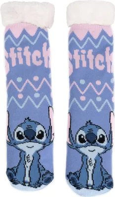 Produktbild von Disney Lilo & Stitch Hüttensocken - Haussocken für Damen Kuschelsocken Flauschige Wintersocken warme Frauen Socken Lila, Größe:39-42