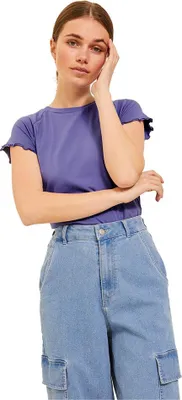 Produktbild von Jack & Jones Gigi Stitch Str Kurzarm-t-shirt Lila L Frau Lila L