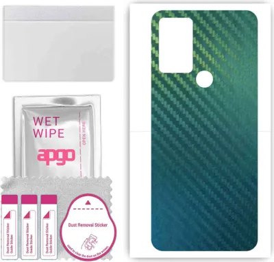 Produktbild von apgo Rückseite Schutzfolie, Skin, kompatibel mit Sharp Aquos V6, Hinten Displayschutzfolie aus Vinylfolie, kratzfest, einfache Montage - Kohlenstoff-Chamäleon CAKA1