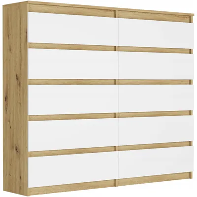 Obrázek produktu pro Komoda 140 cm 10 zásuvek skříňka FRAMIRE R-140-S10 artisan mix