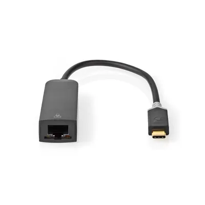 Produktbild von Nedis USB-Netzwerkadapter - USB 3.2 Gen 1 - 1000 Mbps - USB-C Stecker - RJ45 Buchse - 0.20 m - Rund - Vergoldet - Verzinntes Kupfer - Anthrazit - Box