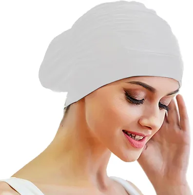 Produktbild von Schwimmhaube für lange Haare, Bequeme Passform, Elastisch, Strapazierfähiges Nylon, für Frauen und Mädchen