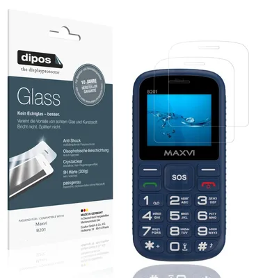 Produktbild von 2x Schutzfolie für Maxvi B201 - Anti-Shock 9H Folie dipos Glass Kunststoffglas