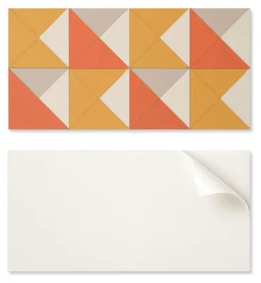 Produktbild von Wanddekor-PVC-Paneel mit Muster für Zimmer, 100 x 50 cm, geometrische Dreiecke in Anordnung
