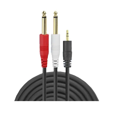Produktbild von G61 Audio Splitter Kabel – 3,5 mm Klinke Stereo auf 2×6,35 mm Klinke Mono – Y-Adapter für Mixer & Verstärker – 1,5 m