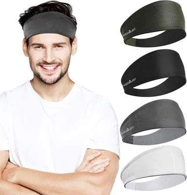 Produktbild von Famanu Sportkopfbänder 4 Stück - für Damen und Herren, Yoga und Laufen