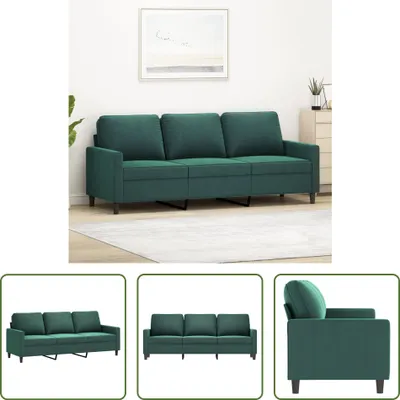 Produktbild von The Living Store 3-Sitzer-Sofa Dunkelgrün 180 cm Samt