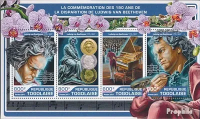 Produktbild von Briefmarken Togo 2017 Mi 8064-8067 Kleinbogen (kompl. Ausgabe) postfrisch Ludwig van Beethoven