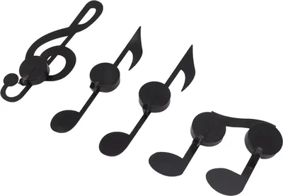 Imagen del producto de 4 unidades de originales apliques de pared s de hierro con forma de nota musical, para velas, con soporte para colgar y decorar con velas tipo tea light