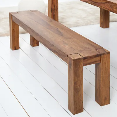 Produktbild von Massive Edelholz Sitzbank MAKASSAR Sheesham 160cm Holzbank einzigartige Maserung