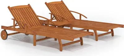 Produktbild von vidaXL Sonnenliegen 2 Stk. mit Tisch Massivholz Akazie
