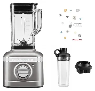 Produktbild von KitchenAid K400 Standmixer Smoothiepaket Medaillon Silber