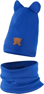 Obrázok produktu pre Detské Čiapky Chlapčenské Prechodné Súprava + Šál  42/44 Chrpa - Čiapka Jar / Jeseň / Podzim / Zima Dawix