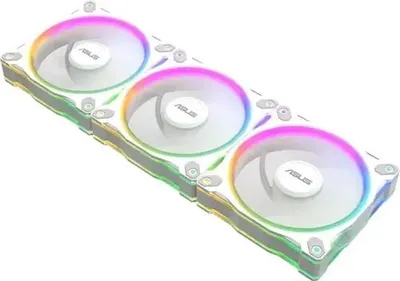 Produktbild von ASUS Prime MR120 ARGB Reverse White 3‑in‑1, 3×120 mm PWM‑Lüfter, doppelseitige ARGB‑Beleuchtung – weiß