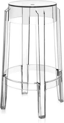 Productafbeelding van Barkruk Medium - Kruk H 65cm - Zitplaats Creëren - Stapelbaar Polycarbonaat - 65 cm - Kristal Transparant
