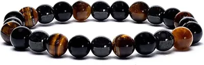 Immagine prodotto di Bracciale Ematite/ossidiana/Occhio Di Tigre Elastico - 0.8cm;9cm Confezione Da 3 Pz