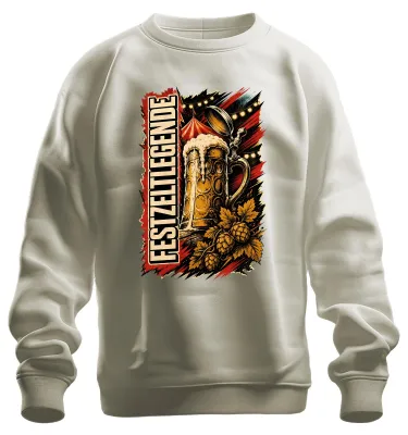 Produktbild von Festzeltlegende Bier Maßkrug  Volksfest Lederhose Sweatshirt Pullover, Natur, S