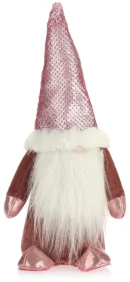 Produktbild von COM-FOUR® Rosa Weihnachts-Wichtel für die Weihnachtsdeko, winterliche Figur als Dekoartikel, niedlicher Kantenhocker als Raumschmuck oder Geschenk