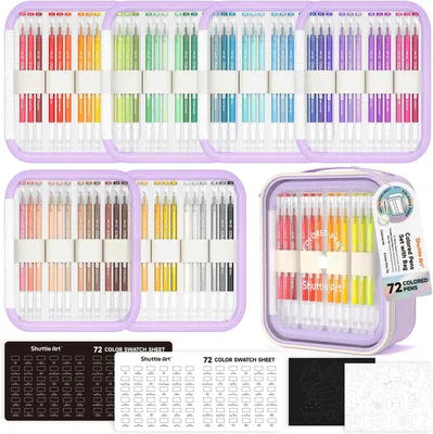 Immagine prodotto di Set di pennarelli gel glitter, ideali per l'arte e il disegno, con punta da 0,6 mm e 72 colori, perfetti per colorare