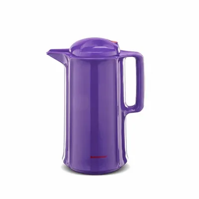Productafbeelding van ROTPUNKT geïsoleerde thermoskan 420, 1,0 liter, paars met pauwenprint