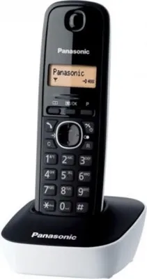 Produktbild von Panasonic KX-TG1611, DECT-Telefon, 50 Eintragungen, Anrufer-Identifikation, Schwarz, Weiß