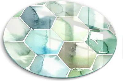 Produktbild von Glasschneideplatte - Herdabdeckplatte - fi40 cm -Schneidebrett - Spritzschutz - Aquarellangriffen
