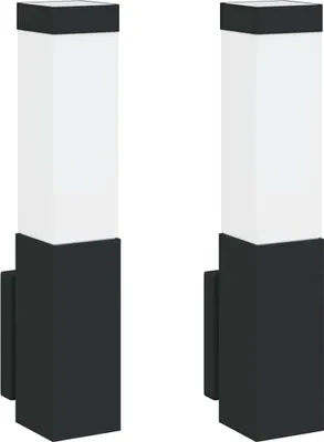 Produktbild von vidaXL Außenwandleuchte 2 pcs Schwarz 10,5 x 6 x 33 cm