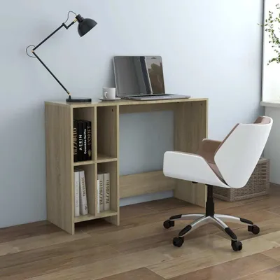 Produktbild von The Living Store Computertisch Sonoma-Eiche 102,5x35x75 cm Holzwerkstoff